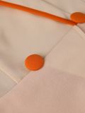 Women’s Fall Fashion Color Block A-Line Mesh Patchwork High Waist Long Sleeve Turndown Collar Dress