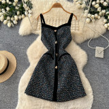 Women’s Fall Chic Career Black High Waist Sleeveless A-Line Dress