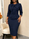 Women's Fashion Career Chic Slim Bodycon Bow Slim Waist Party Dress