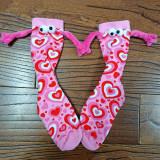 Women Valentine's Day Heart Print Mid-Calf Socks