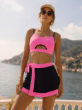 Women Solid Beach Three-Piece Swimwear
