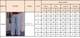 Women Spring Floral Embroidery Casual Wide Leg Denim Pant