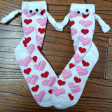 Women Valentine's Day Heart Print Mid-Calf Socks