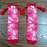 Women Valentine's Day Heart Print Mid-Calf Socks