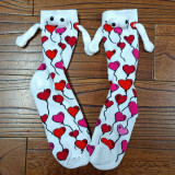 Women Valentine's Day Heart Print Mid-Calf Socks