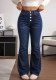 Women Casual Bell Bottom Denim Long Pant