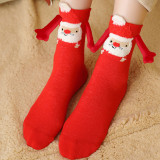 Women Christmas Socks Fall Winter Cotton Mid-Calf Socks
