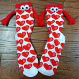Women Valentine's Day Heart Print Mid-Calf Socks