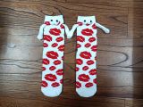 Women Valentine's Day Heart Print Mid-Calf Socks