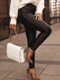 Women Pu-Leather Stretchy Tight Pants