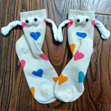 Women Valentine's Day Heart Print Mid-Calf Socks