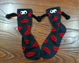 Women Valentine's Day Heart Print Mid-Calf Socks