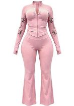 Women Long Sleeve Zip Top and Pant Two Piece Set Women Long Sleeve Zip Top and Pant Two Piece Set