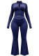 Women Fall Long Sleeve Zip Top and Pant Two Piece Set