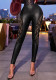 Women Spring Fall Lace Sexy Stretchy Pu-Leather Long Pant