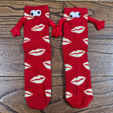 Women Valentine's Day Heart Print Mid-Calf Socks