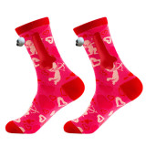 Women Valentine's Day Heart Print Mid-Calf Socks