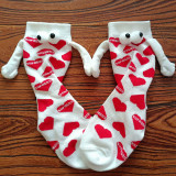 Women Valentine's Day Heart Print Mid-Calf Socks