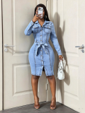 Women’s Stretch Long Sleeve Denim Dress