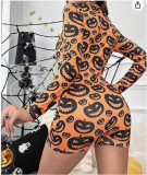 Women’s Summer Sexy Long Sleeve Knitted Cutout Romper Loungewear