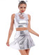 Women’s Silver Alien Robot Astronaut Space Costume for Cosplay