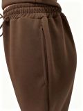Women’s Fall Winter Zip Pocket Drawstring Ruched Hooded Lace Up Wide Leg Pants Tracksuit Set