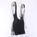 Women’s Summer Sleeveless Printed Low Back Jumpsuit