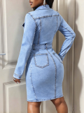 Women’s Stretch Long Sleeve Denim Dress