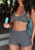 Women Plaid Sexy Bikini Beach Hot Spring Two Pieces Swimwear
