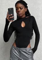 Women Sexy Black Hollow Bodysuit Women Sexy Black Hollow Bodysuit