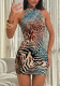 Women Summer Halter Neck Backless Tie Dress