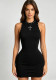 Women Summer Round Neck Rivet Sexy Bodycon Dress