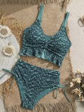 Women’s Solid Color Strap Sexy Two Piece Bikini Swimsuit