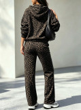 Women Spring Autumn Long Sleeve Open Front Coat + Pant Casual Two Piece Set