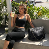 Women Top and Capri Yoga Two Piece Set