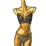 Women Diamond Rhinestone Bikini One Piece Swimwear