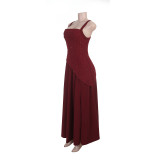 Women Sexy Strap Dress With Slit