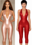 Women Summer Sexy Halter Neck Backless Jumpsuit