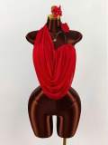 Women Sexy One Strap Cowl Neck Pleated Top
