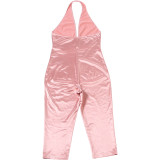 Women Summer Sexy Halter Neck Backless Jumpsuit