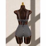 Women Plaid Sexy Bikini Beach Hot Spring Two Pieces Swimwear