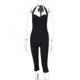 Women Bodysuit Sexy Backless Solid Strapless Jumpsuit
