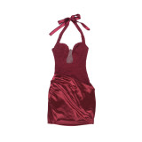 Women Sexy Halter Neck Sparkle Bodycon Dress