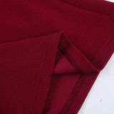 Women Solid Halter Neck Minimalist Slit Maxi Dress