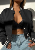 Women Long Sleeve PU Leather Coat