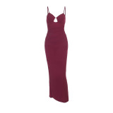 Women Summer Sexy Hollow Strap Maxi Dress