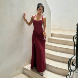 Women Lace Tank Spring Sexy Slit Dress