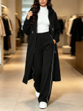 Women Spring Autumn Winter Solid Top+Pant Casual Two Piece Set