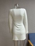 Women Sexy Hollow Casual Long Sleeve Bodycon Dress