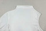 Women Solid Slit Irregular High Neck Sleeveless One Shoulder Bodycon Dress